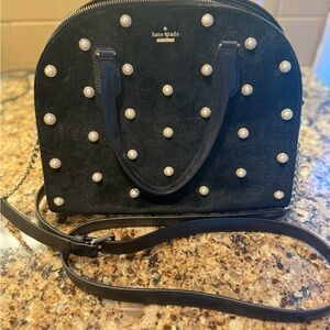 Kate Spade Black Crossbody Bag with Pearl Accents